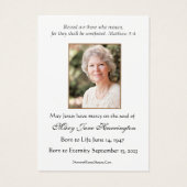 Katholische Jesus Beerdigung Gedenkkarte für das B (Rückseite)