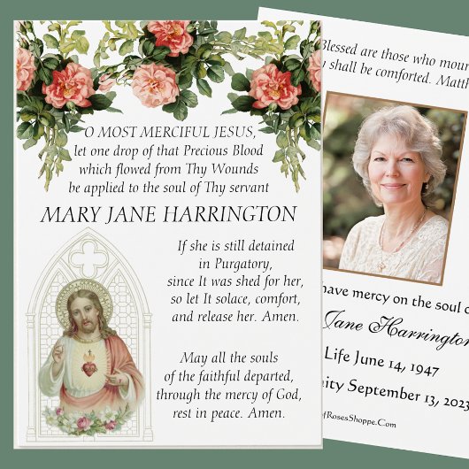 Katholische Jesus Beerdigung Gedenkkarte für das B