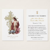 Katholische Jesus-Gold-Cross-Hochzeitskarte (Vorne & Hinten)