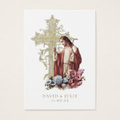 Katholische Jesus-Gold-Cross-Hochzeitskarte (Vorderseite)