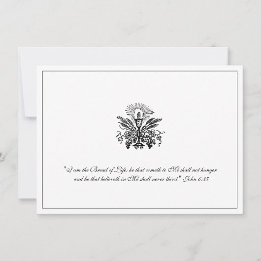 Katholische Jesus-Mädchen Erstkommunion Einladunge Einladung (Rückseite)