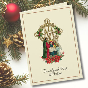 Katholische Jungfrau Maria Jesus Priester Weihnach Karte