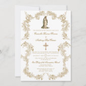 Katholische Jungfrau Mary Baroque Hochzeit Einladu Einladung (Vorderseite)