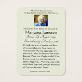 Katholische Jungfrau Mary Beerdigung Gedenkkarte (Rückseite)