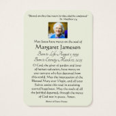 Katholische Jungfrau Mary Beerdigung Gedenkkarte (Rückseite)