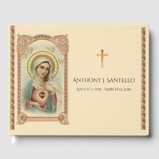 Katholische Jungfrau Mary Beerdigung Gedenkstätte Gästebuch (Vorderseite)