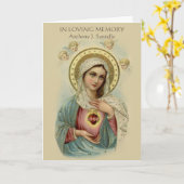 Katholische Jungfrau Mary Beerdigung Heilige Gebet Karte (Gelbe Blume)