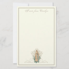 Katholische Jungfrau Mary Elegant Religious Floral Briefpapier