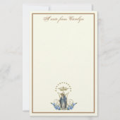Katholische Jungfrau Mary Elegant Religious Floral Briefpapier (Vorderseite)
