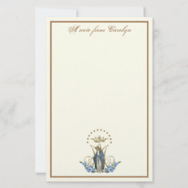 Katholische Jungfrau Mary Elegant Religious Floral Briefpapier