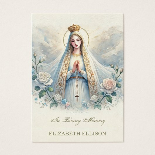 Katholische Jungfrau Mary Fatima Beerdigungskarte (Vorderseite)