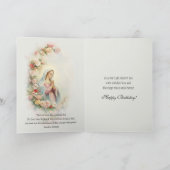 Katholische Jungfrau Mary Floral Geburtskarte Karte (Innenseite)