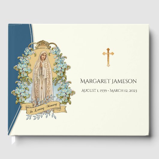 Katholische Jungfrau Mary Funerary Memorial Guest Gästebuch (Vorderseite)