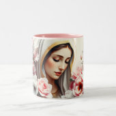 Katholische Jungfrau Mary für Christliche Frauen Zweifarbige Tasse (Mittel)