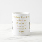 Katholische Jungfrau Mary Gebet Blues Floral Kaffeetasse (Mittel)