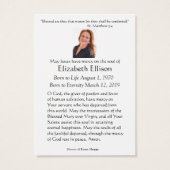 Katholische Jungfrau Mary Guadalupe Beerdigungskar (Rückseite)