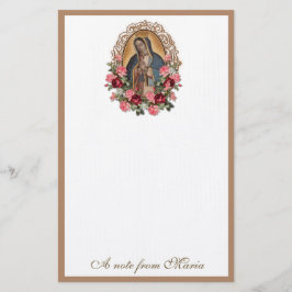 Katholische Jungfrau Mary Guadalupe Rose Briefpapier