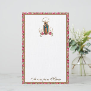 Katholische Jungfrau Mary Guadalupe Rose Schreibti Briefpapier