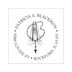 Katholische Jungfrau Mary Heiliger Rosary Fatima R Gummistempel