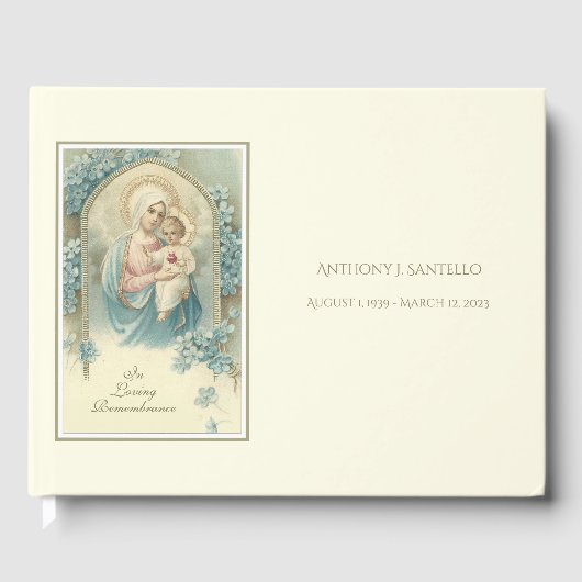 Katholische Jungfrau Mary Jesus Gedenkfeier Gästebuch (Vorderseite)