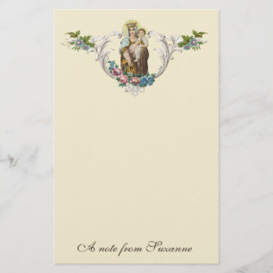 Katholische Jungfrau Mary Jesus Religiöser Monte  Briefpapier