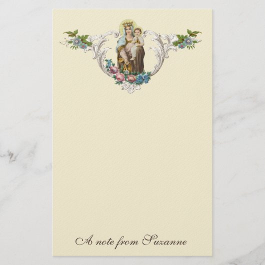 Katholische Jungfrau Mary Jesus Religiöser Monte C Briefpapier (Vorderseite)