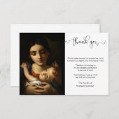 Katholische Jungfrau Mary Jesus Rosary Beileid Dankeskarte (Vorne/Hinten)