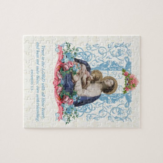 Katholische Jungfrau Mary Jesus Scripting Zitat Puzzle (Horizontal)