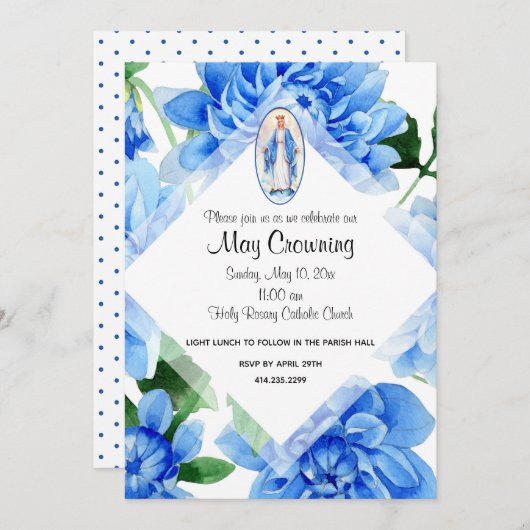 Katholische Jungfrau Mary kann religiöse Veranstal Einladung (Vorne/Hinten)