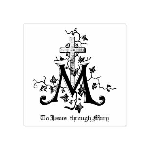 Katholische Jungfrau Mary Marian Symbol Gummistempel