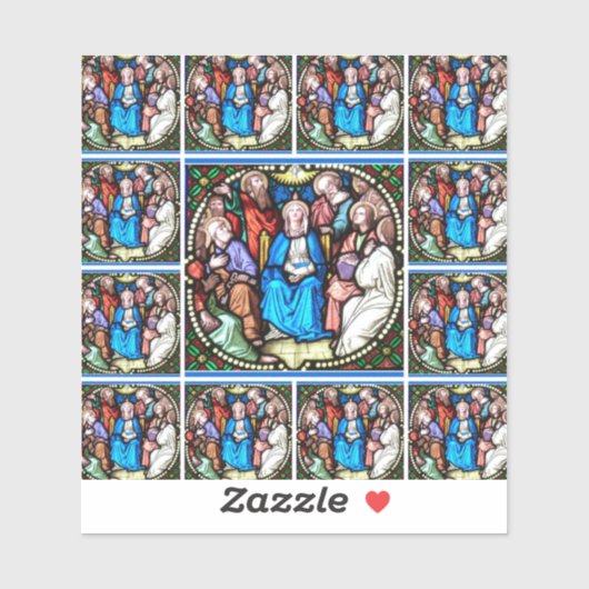Katholische Jungfrau Mary Pfingsten Glass Aufkleber (Blatt)