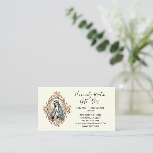 Katholische Jungfrau Mary Religiöse Christlich Visitenkarte (Stehend Vorderseite)
