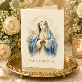 Katholische Jungfrau Mary Religious Birthday Card Karte