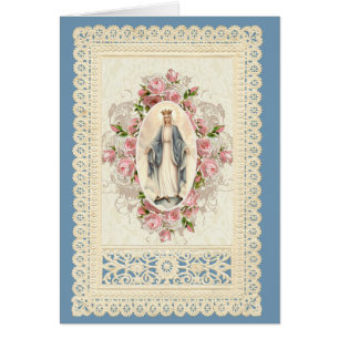 Katholische Jungfrau Mary Religious Floral Lace