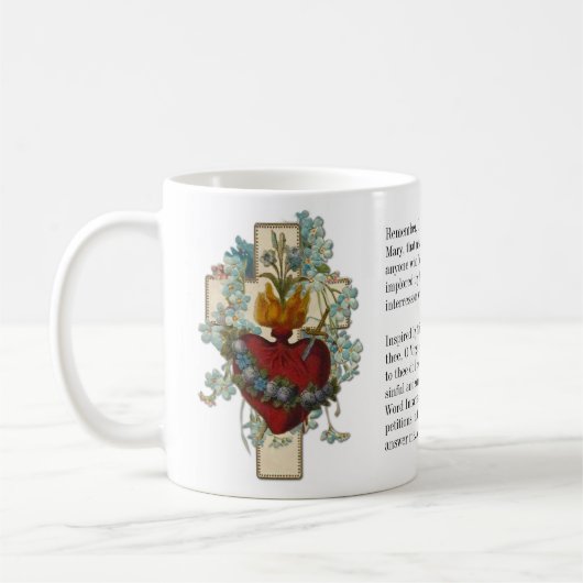 Katholische Jungfrau Mary Religious Memorare Gebet Kaffeetasse (Links)
