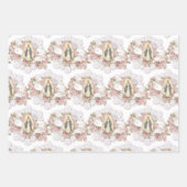 Katholische Jungfrau Mary Religious Pink Roses Wra Geschenkpapier Set (Vorderseite 2)