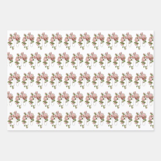 Katholische Jungfrau Mary Religious Pink Roses Wra Geschenkpapier Set (Vorderseite 3)