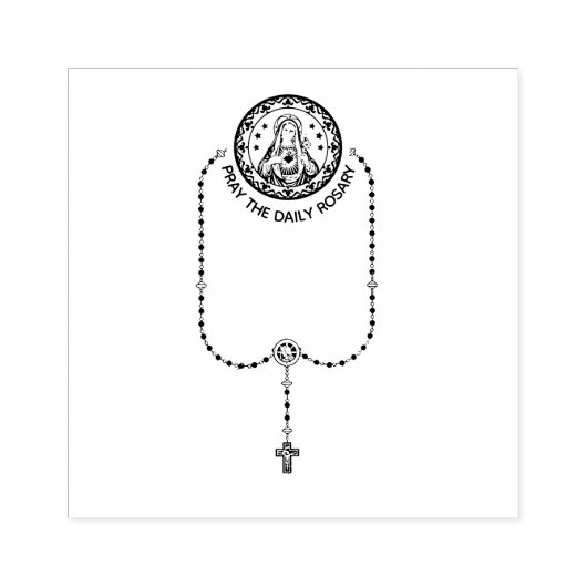 Katholische Jungfrau Mary Rosary Religious Ansprac Gummistempel (Prägung)