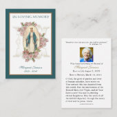 Katholische Jungfrau Mary Rose Beerdigung Beileid Platzkarte (Vorne/Hinten)