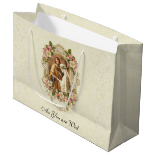 Katholische Jungfrau Mary & St. Joseph Vintage Wed Große Geschenktüte
