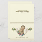 Katholische Jungfrau Mary Vintag Religious Floral (Vorne/Hinten)