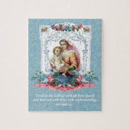 Katholische Jungfrau Mary Vintag Scripting Zitat Puzzle