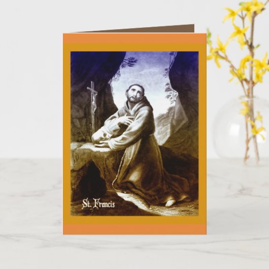 Katholische Karte St Francis von Assisi-Zitat (Gelbe Blume)