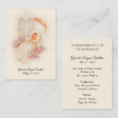 Katholische Kindermädchen Taufkarte Heilige Karte (Vorne/Hinten)