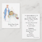 Katholische Kindermädchen Taufkarte Heilige Karte (Vorne/Hinten)