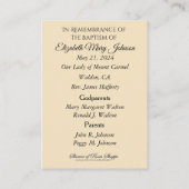 Katholische Kindermädchen Taufkarte Heilige Karte (Rückseite)