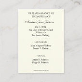 Katholische Kindertaufe Erinnerung an Heilige Kart Begleitkarte (Rückseite)