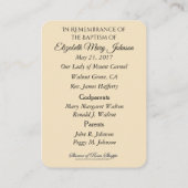 Katholische Kindertaufe Visitenkarte (Rückseite)