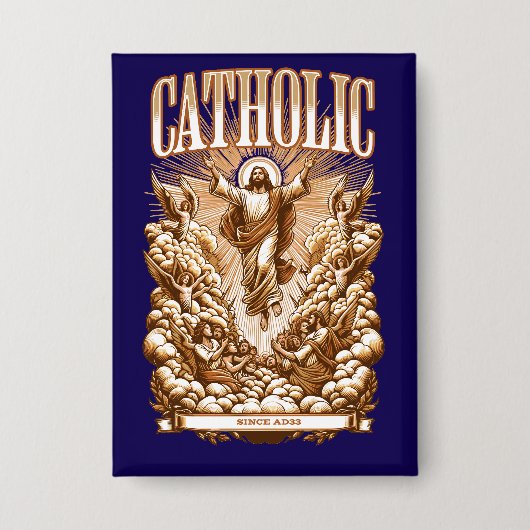 Katholische Kirche seit AD33 Traditionelle Button (Vorderseite)