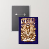 Katholische Kirche seit AD33 Traditionelle Button (Vorderseite/Rückseite)